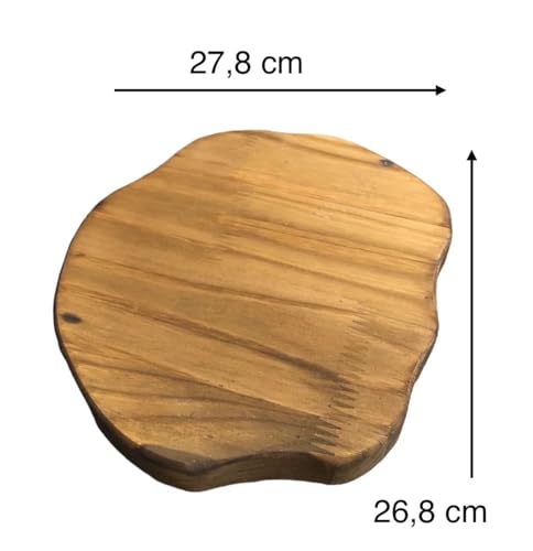 Suporte Bolacha Base Madeira Pinus para Panelas Petisqueira e Vasos Decorativa Rústica