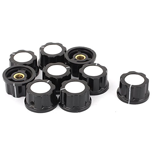 uxcell 9 Pcs 27mm Top Rotary Knobs for 6mm Dia. Shaft Potentiometer Black
