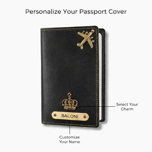 Image of Vegan Leather Family Travel Gift Set, Large Travel Organizer, Medium Pouch, 2 Passport Covers, 2 Luggage Tags in Gift Box (Black)