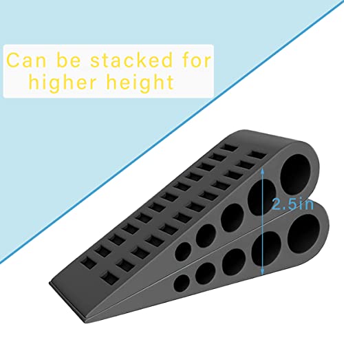 2 Pack Door Stoppers, Wedge Rubber Door Stop With Holder, Door Stoppers For Bottom Of Door (Black) #TOP4