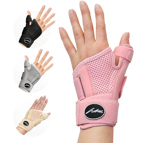 Dr. Arthritis Von Ärzten Entworfen Handgelenk Bandage Daumenbandage Links/Rechts Handgelenkstütze mit Daumenschiene Stabilisierende Handgelenkbandage mit Daumenortthese, Einzelpack, Pink