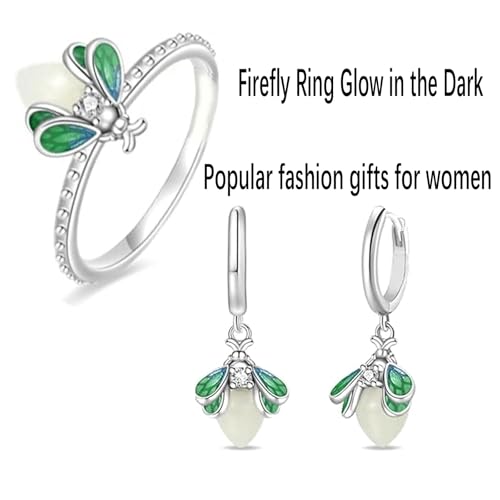 Firefly Ring Glow in the Dark, Glow in the Dark Firefly Ring, Stackable Rings for Women2