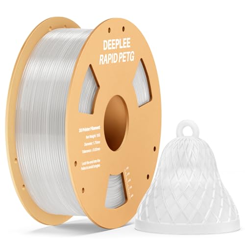 DEEPLEE Rapid PETG Filament 1.75mm, High Speed PETG 3D Printer Filament Up to 600 mm/s, Dimensional Accuracy +/- 0.02 mm, Fits for Most FDM 3D Printers, 1kg Transparent