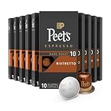 Peet's Coffee, Dark Roast Espresso Capsules, Compatible with Nespresso Original Machine - Ristretto Intensity 10, 100 Count (10 Boxes of 10 Espresso Capsules)