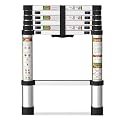 SPIEEK Telescoping Ladder for RV & Attic, 6.5FT Aluminum Extension Ladder with Dual Locking Mechanism, Max Load 330lbs, Compact Foldable Ladder for Roof, Home, Travel Trailer & Multi-Surface Use