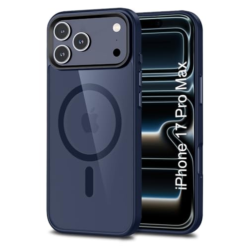Image of iPhone 17 Pro Max Magsafe Hard Back Case | Matte Design & 360 Protection | Military-Grade Apple iPhone 17 Pro Max Cover | Strong Magnet Back - Blue