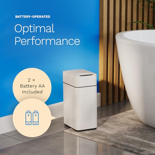 Image of hOmeLabs 2.4 Gallon Touchless Sensor Trash Can White