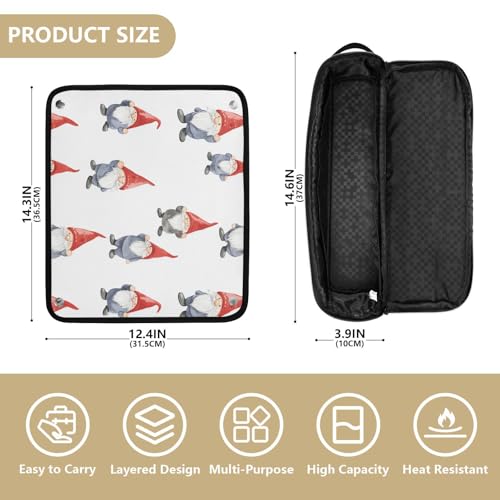 Cute Gnomes Bolsa de Viaje para Herramientas de Cabello con Tapete para Plancha y Organizador Portátil para Planchas, Alisadoras y Rizador miniatura 4