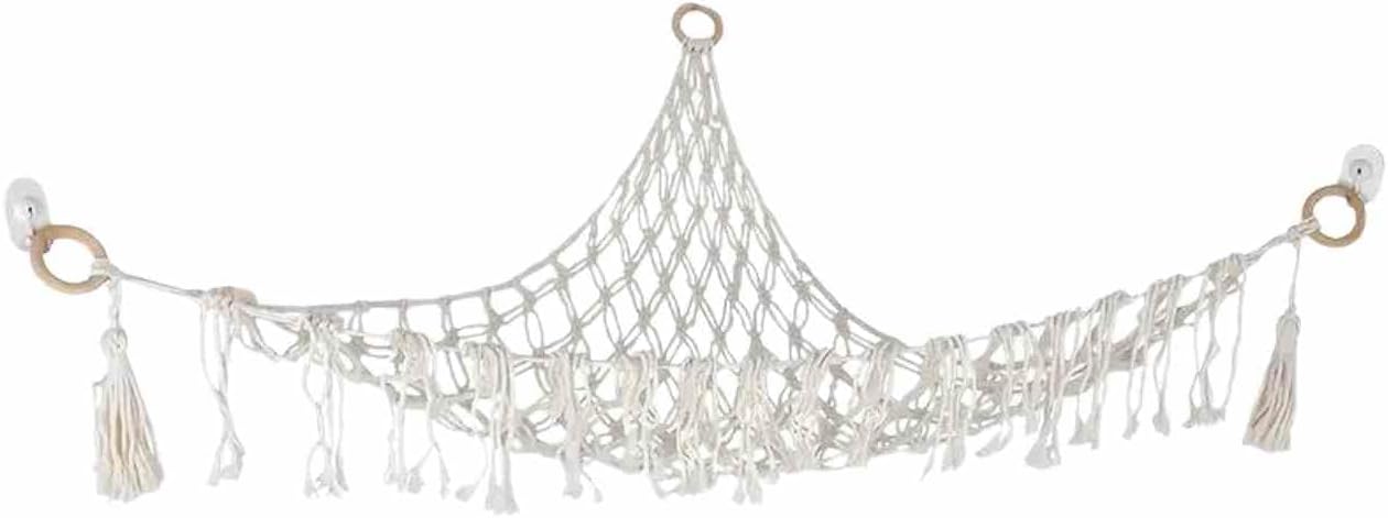 SEDLAV 1pc Toy Storage Net Hammock - Room Corner Organizer for Plush Dolls, Stuffed Animals, and Toys. Woven Sling Net with Cotton Rope