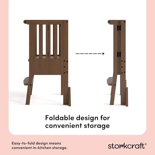 Image of Storkcraft Toddler Standing Tower Kitchen Step Stool, Hazelnut