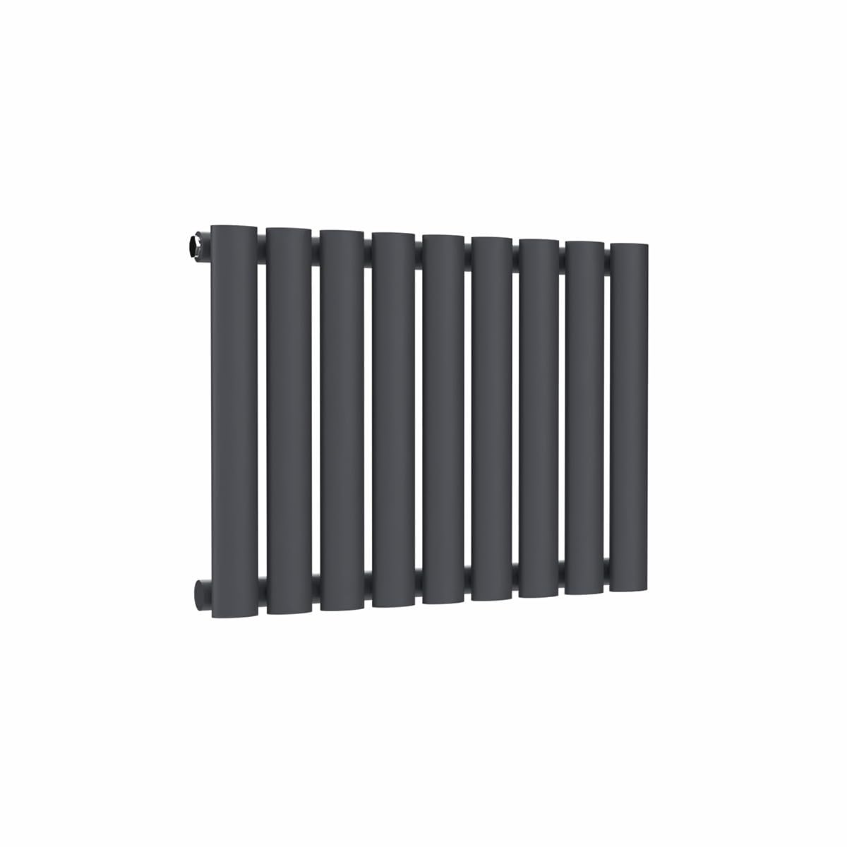 Lux Heat Anthracite Grey Oval Horizontal Single Panel Designer Radiator 400Mm (H) X 540Mm (W)