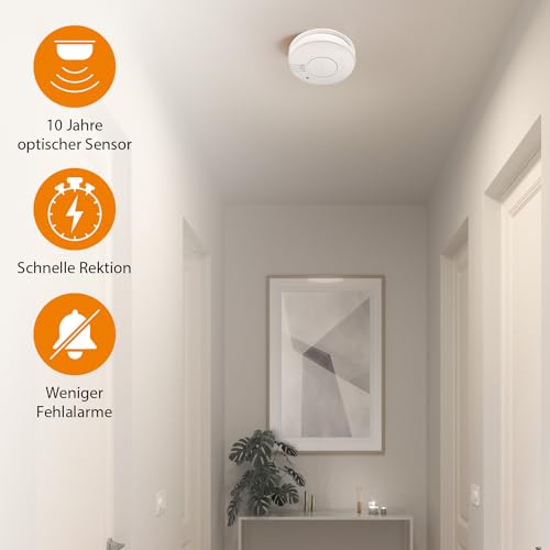 Smartwares FSM-11516 Rauchmelder - 5-Jahres-Batterie - mit Unterbrechungsmodus