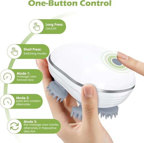 Image of Philips Scalp Massager, Head Kneading Machine with 3 Speed Modes, Waterproof Handheld Massage Device for Hair Growth and Stress Relief, White
