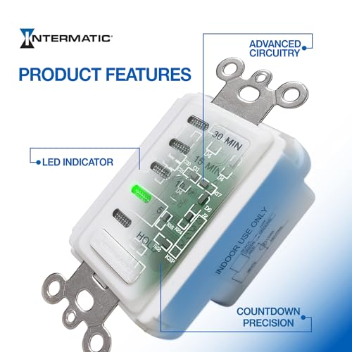 Intermatic EC200WK Electronic Countdown Timer - Efficient Control, Silent Operation, Versatile Applications - 5/10/15/30 Minute Countdown Timer by Intermatic - Image 3
