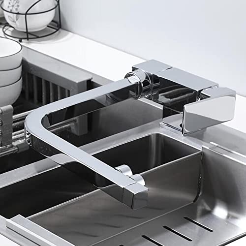 Robinet de cuisine 3 voies mitigeur d'évier pliable en laiton chrome