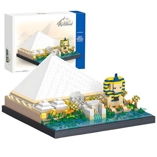Egyptian Pyramid Building Blocks Set 2273 PCS Micro Bricks Famous Landmarks Architecture Building Model Toys 3D Pyramid Puzzle Historical Construction Kit Creative Gifts for Adults & Teens