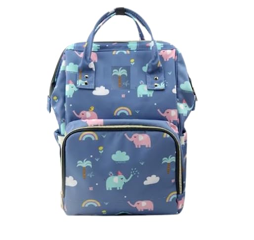 Blue Elephant Print Baby Diaper Bag pack-image-38