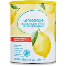 Lemonade Drink Mix Powder, Makes 26 Quarts, Large 63 oz Canister, Refreshing Citrus Beverage Mix