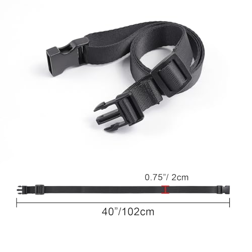 Image of Vigorport Utility Straps Quick Release Nylon Backpack Accessory Bag Strap,Adjustable for Hiking,Travel,Outdoor Sports-4 Pack (Black, 0.75 inch W-40 L)