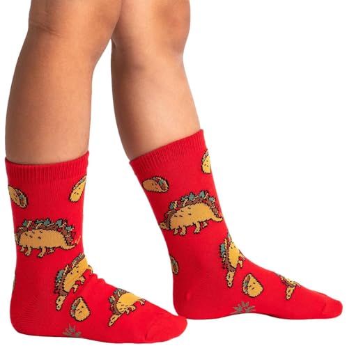 Sock It To Me, Boys Crew Tacosaurus Socks, One Size, (3-Pack)2