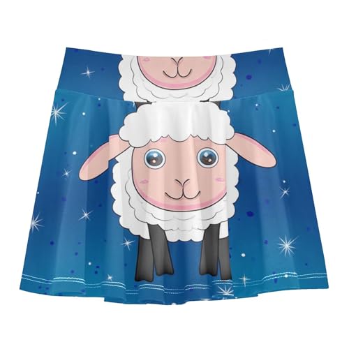 Joisal Girls' Shorts Athletic Skorts Cute Sheep Stars Blue Tennis Skirts Kids Cute Comfy Flowy Skort 3t