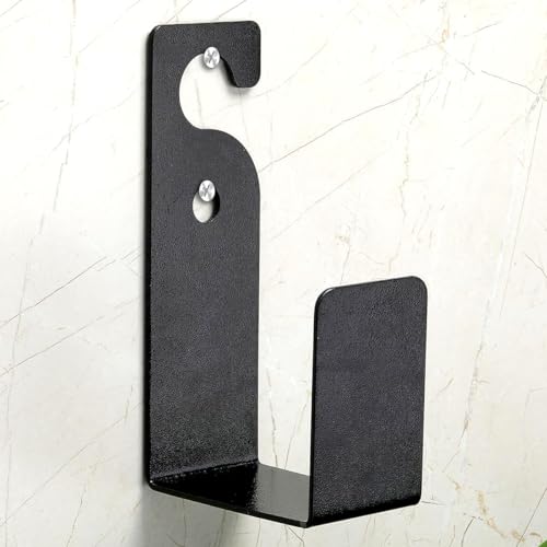 Garbnoire Durable Heavy Duty MS Garden Pipe Stand | Wall Mounted Watering Hose Holder | Portable Irrigation Hose Hanger | Garden Pipe Holder Hook in Black (L Shape Pipe Hanger, Pack of 1)