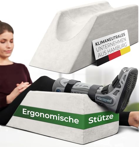 WELL B4 Ergonomisches Venenkissen zum Beine hochlagern - Beinhochlagerungskissen Beinauflage Keilkissen/Stützkissen für Beine & Knie ideal als Lymphkissen und Venenkeil, WEIß
