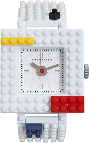 Lista de Relojes Lego para comprar online. 44 Nanoblock, NSQ-01, reloj blanco, Color de la esfera: blanco, decoración de reloj nanoblock