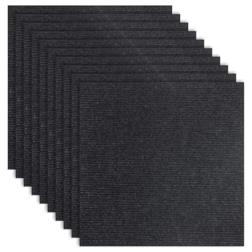 Self-Adhesive Interlocking Floor Mats, 10-Pack Non-Slip Carpet Tiles for Living Room, Bedroom, Playroom, Crawling Baby Mats