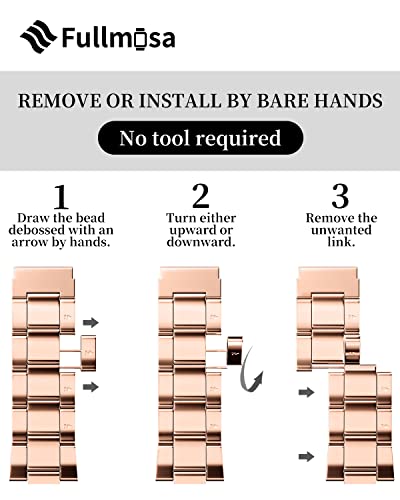 Fullmosa No Tools Needed Compatible Apple Watch Band 41/45/44/40/42/38Mm, Stainless Steel Iwatch Band With Case For Apple Watch Series 8/7/6/5/4/3/2/1/Se2/Se, 41Mm 40Mm 38Mm Rose Gold #TOP1