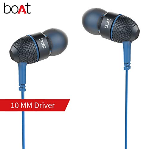 Image of Boat Bassheads 225 Wired in Ear Earphone with Mic(Blue, Carry Case)