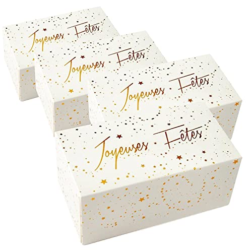 4 boîtes en carton pour bûche de Noël 35 x 13 cm