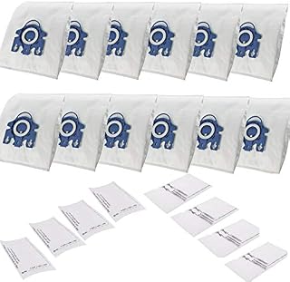 Filter Dust Bag Replacement for Miele Classic C1 Complete C2 C3 S2 S5 S8S400-S456i S600-S658 S800-S858 S2000-S2999 S5000-S5999 S8000-S8999 GN 3D Efficiency Vacuum Cleaner(12 Bags & 8 Filters)