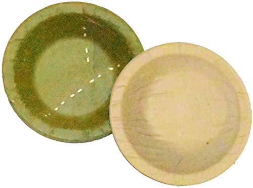 Image of SWHF 100% Bio-Degradable | Disposable | Eco-Friendly | Wedding | Anniversary | Birthday | Party Events | Occasion | Compostable | Natural | SAL Leaf Bowl and Dona- 6.25 inch (Pack of 25)