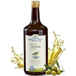 MANI Bio Olivenöl Nativ Extra 1L – Kaltextrahiertes Premium Olivenöl aus Griechenland (Kreta) – 100% naturbelassen – Extra Virgin Olive Oil, vegan & nachhaltig, reich an Polyphenolen