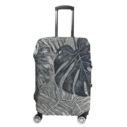 Monstera Leaves Luggage Covers Tsa Approved Suitcase Cover Elastic Washable Luggage Sleeve Carry on Cover Protector Anti-Scratch Suitcase Protector Fits 19-30 Inch Case(M)