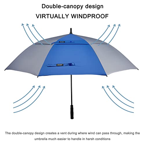 Image of G4Free 47 /54 /62 /68 Inch Automatic Open Golf Umbrella Oversize Extra Large Double Canopy Vented Windproof Waterproof Stick Umbrellas