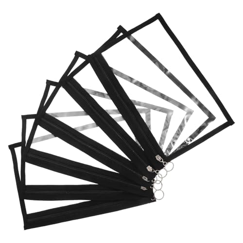 Beaupretty 6個透明旅行収納ポーチ 黒縁付きジッパーバッグ 化粧品 トイレタリ