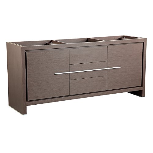 Fresca Allier 72" Gray Oak Modern Double Sink Bathroom Cabinet #TOP24