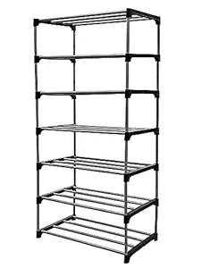 PHILOSHOP | 7 Layer Bookshelf for Home Library, Book Stand| Book Rack for Study Room| Book Stand Shelf 7 Layer Metal Rack