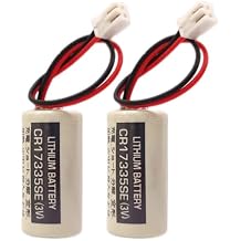2-Pcs CR17335SE 3V 1800mAh Non-Rechargeable Lithium Cell for FDK CR17335SE 3V Epson Robot Controller RC Series Battery R13B060003 with White Plug 3 Volt, 1.8Ah, Non-Rechargeable