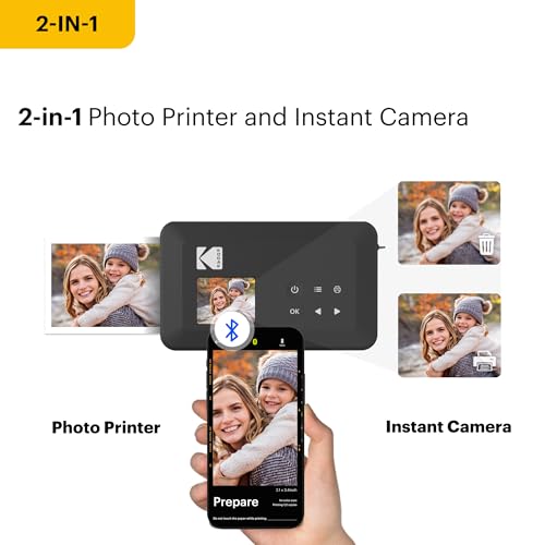 Kodak Mini Shot 2 Retro Portable Wireless Instant Camera & Photo Printer - White - 60 Sheets