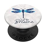 Just Dragonfly Tattoo Design Dandelion Breathe Meditation PopSockets Swappable PopGrip