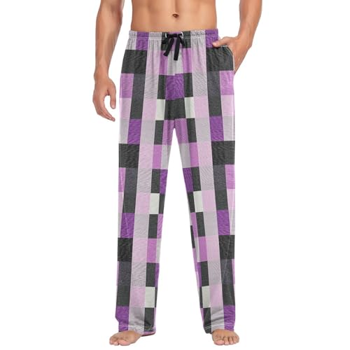 GuoChe Pajama Bottoms Mens Pyjama Pants Mens with pockets for Summer Print Small3