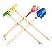 Fun Central AY757 29 Inch Kids Garden Tool Set, Blue Spade, Green Hoe, Yellow Garden Rake, Red Leaf Rake, Educational Gardening Tool Toys, Birthday Gifts Party Favors-4 pcs
