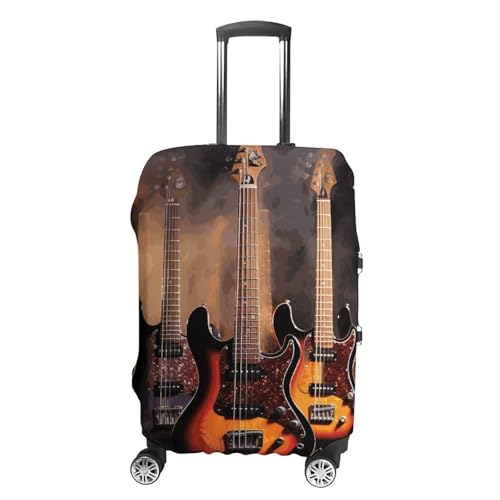 Cool Electric Guitar Printed Luggage Cover Protector, Fits 18-32 Inch Luggage