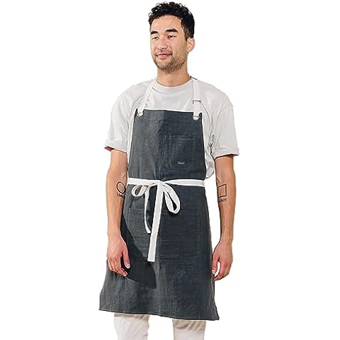 Caldo Linen Kitchen Apron for Cooking Cover