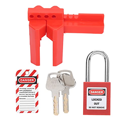 FLEXMAN Professional Lockout Tagout Kit, Engineering Plastic Safety Padlock with Warning Label, Key, and Ball Valve Lock for Industrial, Electric Power Lockout