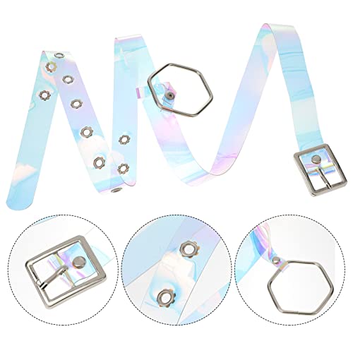 Colorful Waist Belt Transparent Waistband With Square Buckle and Hanging Geometric Ring for Women Ladiess (100cm)4