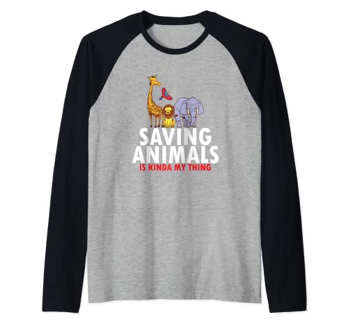Saving Animals Welfare Rescue Rights Activist Veterinarian Raglan Baseball Tee